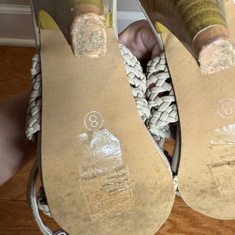 Elegant Beige Woven Women's heels - Picture 7 of 8